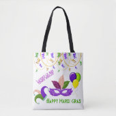 Tote Bag Joyeux Mardi Gras Fête Fête Colombina Mask (Devant)