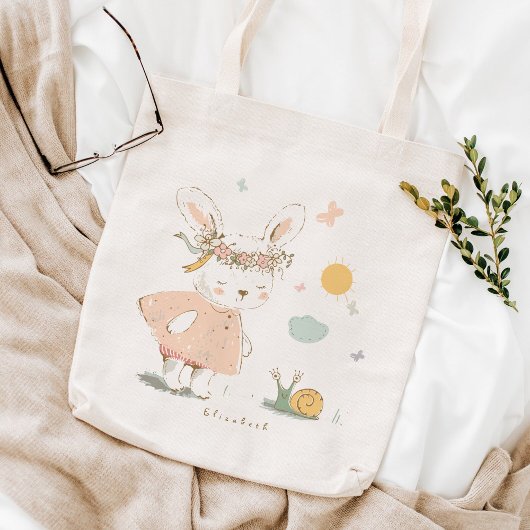 Tote Bag Joyeux Motif de lapin de Pâques