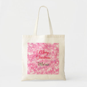 Tote Bag Joyeux Noël ajouter le nom rouge pétillant parties