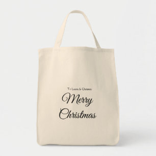 Tote Bag Joyeux Noël ajoutez nom texte cadeau personnalisé