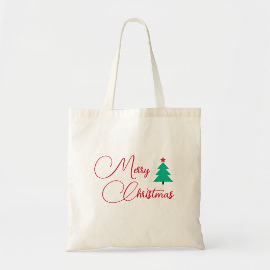 Tote Bag Joyeux Noël Arbre Calligraphie (Devant)