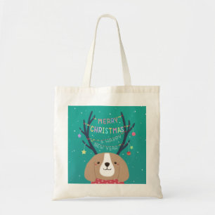 Tote Bag Joyeux Noël : Art d'Illustration Beagle