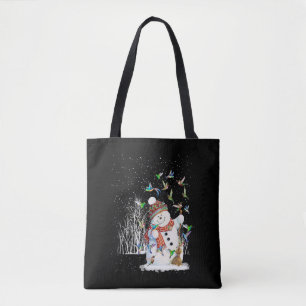 Tote Bag Joyeux Noël au colibri Snowman