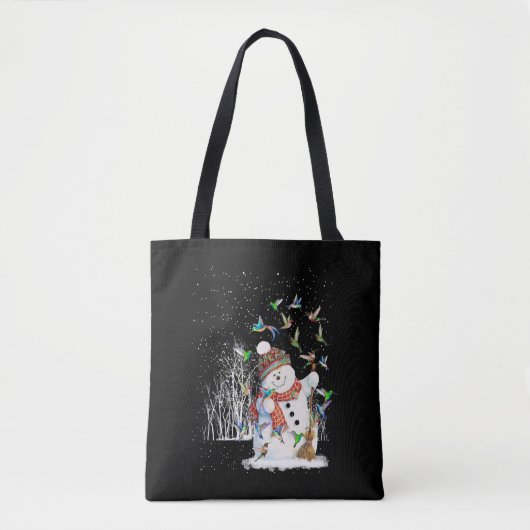 Tote Bag Joyeux Noël au colibri Snowman (Devant)