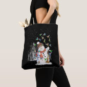 Tote Bag Joyeux Noël au colibri Snowman (De près)