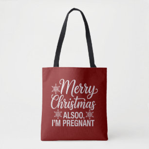 Tote Bag Joyeux Noël aussi je suis enceinte Annonce de bébé