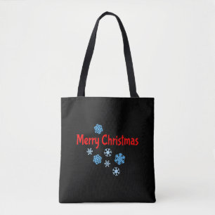 Tote Bag Joyeux Noël avec des flocons de neige