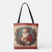 Tote Bag Joyeux Noël avec le Père Noël (Dos)