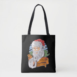 Tote Bag Joyeux Noël avec le Père Noël vintage