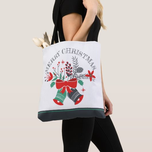 Tote Bag Joyeux Noël Bells Wreath (De près)