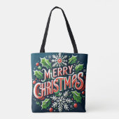Tote Bag Joyeux Noël bleu (Dos)