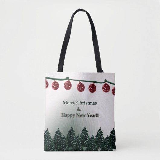 Tote Bag Joyeux Noël, Bonne Année Fourre-tout (Devant)