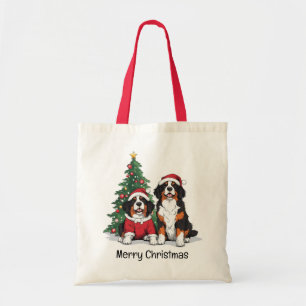 Tote Bag Joyeux Noël Chiens de Montagne des Bernes