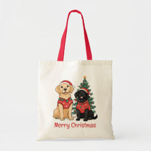 Tote Bag Joyeux Noël Chiens Labrador Retriever