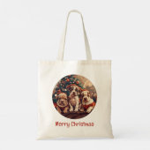 Tote Bag Joyeux Noël Chiots Pit Bull (Dos)