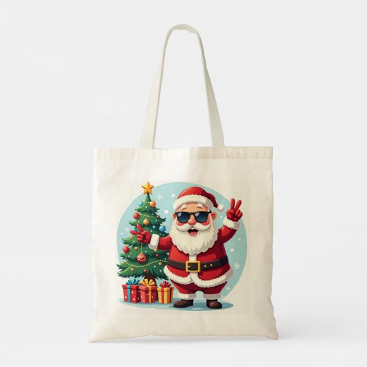Tote Bag Joyeux Noël | Conception père Noël & Arborescence (Dos)
