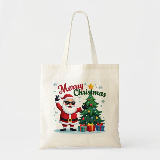 Tote Bag Joyeux Noël | Conception père Noël & Arborescence (Devant)