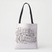 Tote Bag Joyeux Noël, Currier & Ives Antique (reprod) (Devant)