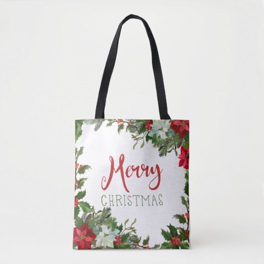 Tote Bag Joyeux Noël de verdure (Devant)