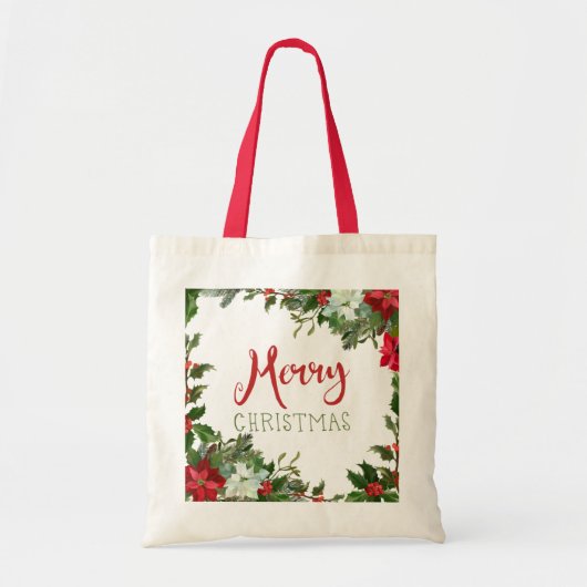 Tote Bag Joyeux Noël de verdure (Devant)