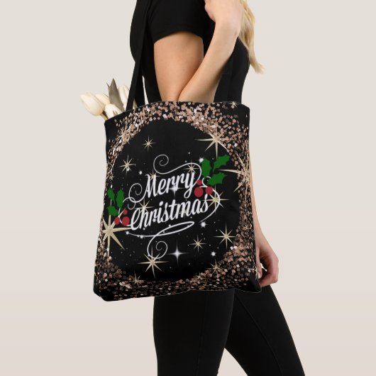 Tote Bag Joyeux Noël écoute et brille (De près)