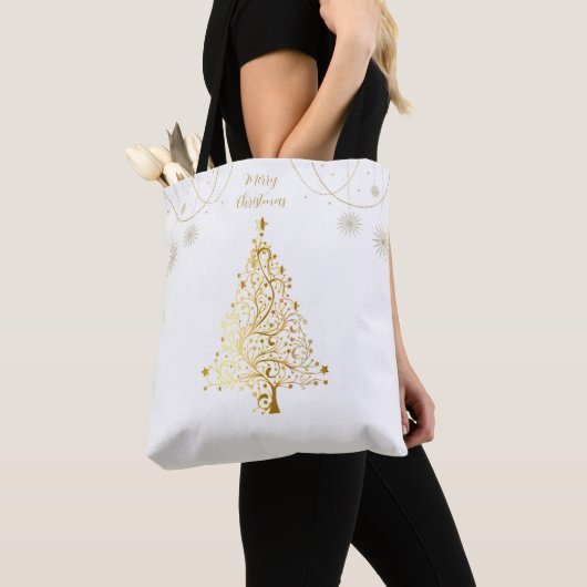 Tote Bag Joyeux Noël en or (De près)