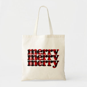 Tote Bag Joyeux Noël en plaid