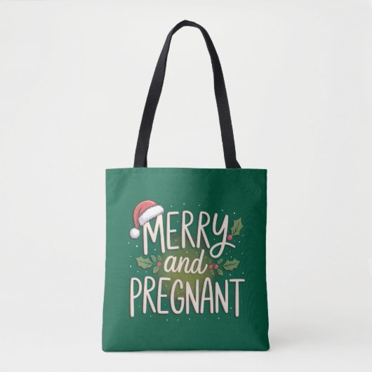 Tote Bag Joyeux Noël enceinte annonce de grossesse (Devant)