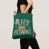 Tote Bag Joyeux Noël enceinte annonce de grossesse (De près)