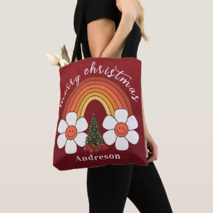 Tote Bag Joyeux Noël festif Rainbow Personnalisé