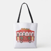 Tote Bag Joyeux Noël Français Bulldogs Vacances Trolly (Dos)
