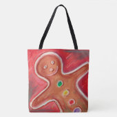 Tote Bag Joyeux Noël Gingerbread Homme Rouge (Devant)