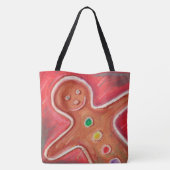 Tote Bag Joyeux Noël Gingerbread Homme Rouge (Dos)