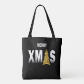 Tote Bag Joyeux Noël Gold Christmas Tree Design (Dos)