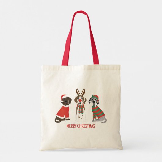 Tote Bag Joyeux Noël Grands Chiens Danois (Dos)