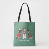 Tote Bag Joyeux Noël Grands Chiens Danois (Devant)