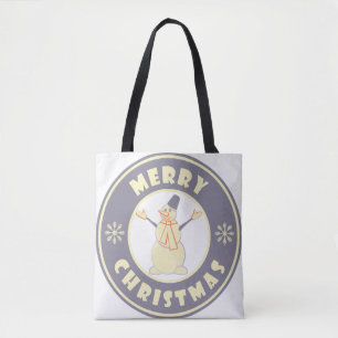Tote Bag Joyeux Noël heureux bonhomme de neige célèbre styl