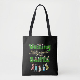Tote Bag Joyeux Noël Joyeux Noël en attente Père Noël