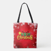 Tote Bag Joyeux Noël Joyeux Noël Joyeux Noël Rouge Vert Fun (Dos)