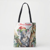 Tote Bag Joyeux Noël Koala assis à Gumtree (Devant)