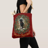 Tote Bag Joyeux Noël Labrador Retriever (De près)