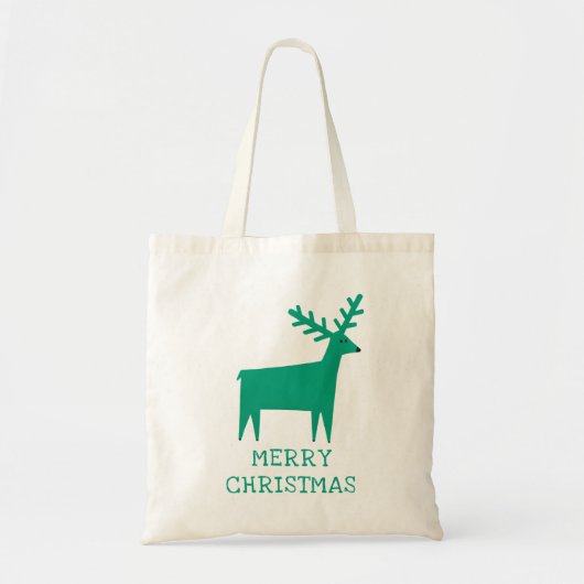 Tote Bag Joyeux Noël. Les rennes verts (Devant)