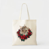 Tote Bag Joyeux Noël Maine Coon Cat  (Devant)