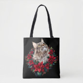 Tote Bag Joyeux Noël Maine Coon Chat  (Devant)
