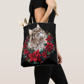Tote Bag Joyeux Noël Maine Coon Chat  (De près)