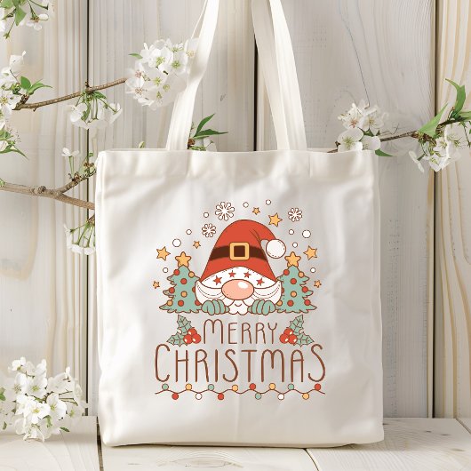Tote Bag Joyeux Noël mignon Festif Whimsical Père Noël