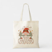Tote Bag Joyeux Noël mignon Festif Whimsical Père Noël (Dos)