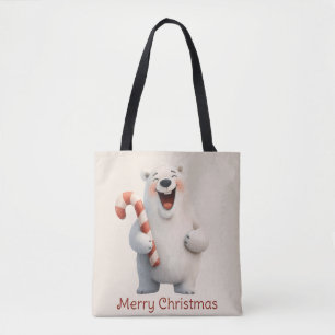 Tote Bag Joyeux Noël mignon Ours Polaire Design