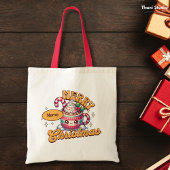 Tote Bag Joyeux Noël mignonne Chocolat chaud Famille de Mug