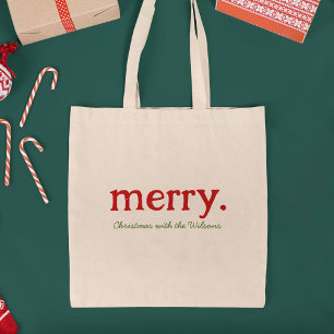 Tote Bag Joyeux Noël minimaliste de la famille de jumelage